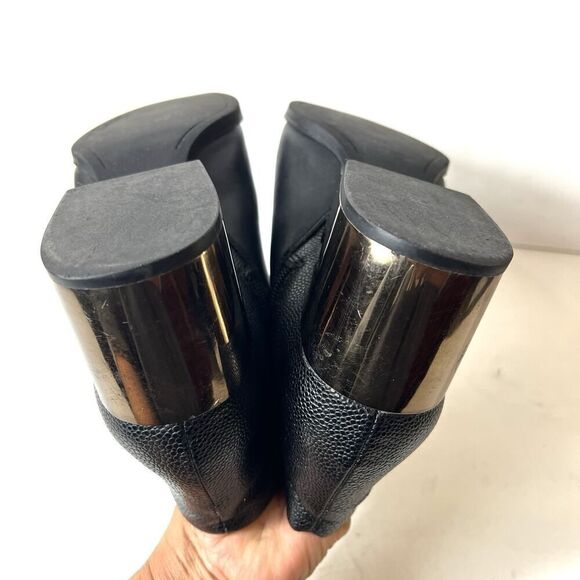 Sam Edelman Circus Womens 8 M Black Leather Comfort Casual Chunky Heel Zip Boots - Picture 7 of 11